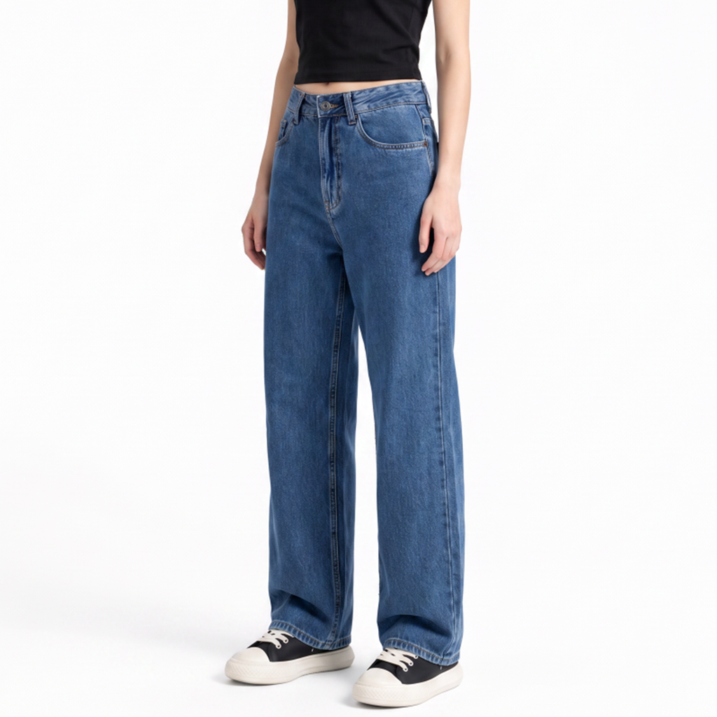 Women's High Waist Soft Straight Leg Jeans