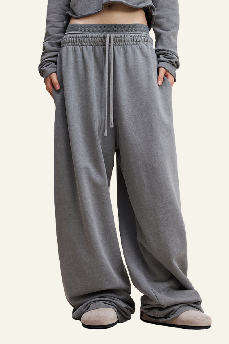 Women's Fall Clothing -Washed Cotton Straight-Leg Pants