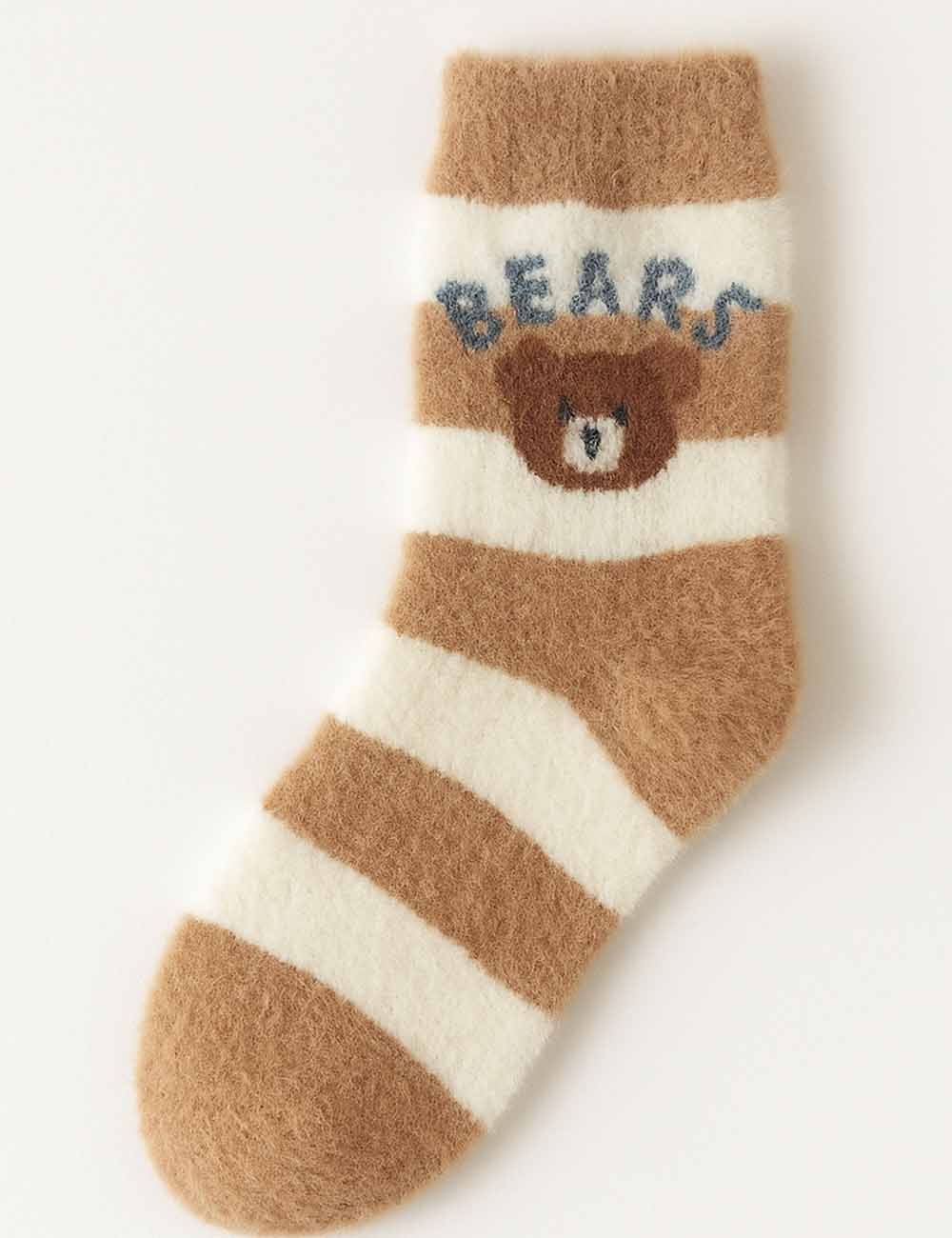 Ladies Fuzzy Cozy Teddy Bear Midi Calf Socks