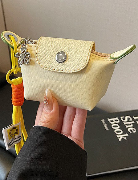 Ladies Color Block Flap Mini Wallet Bag with Key Chain