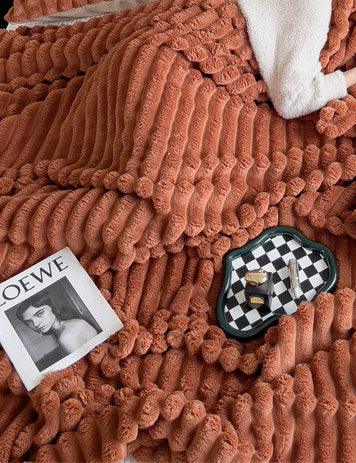 Home Decor Faux Fur Soft Solid Color Blanket SKABL4089