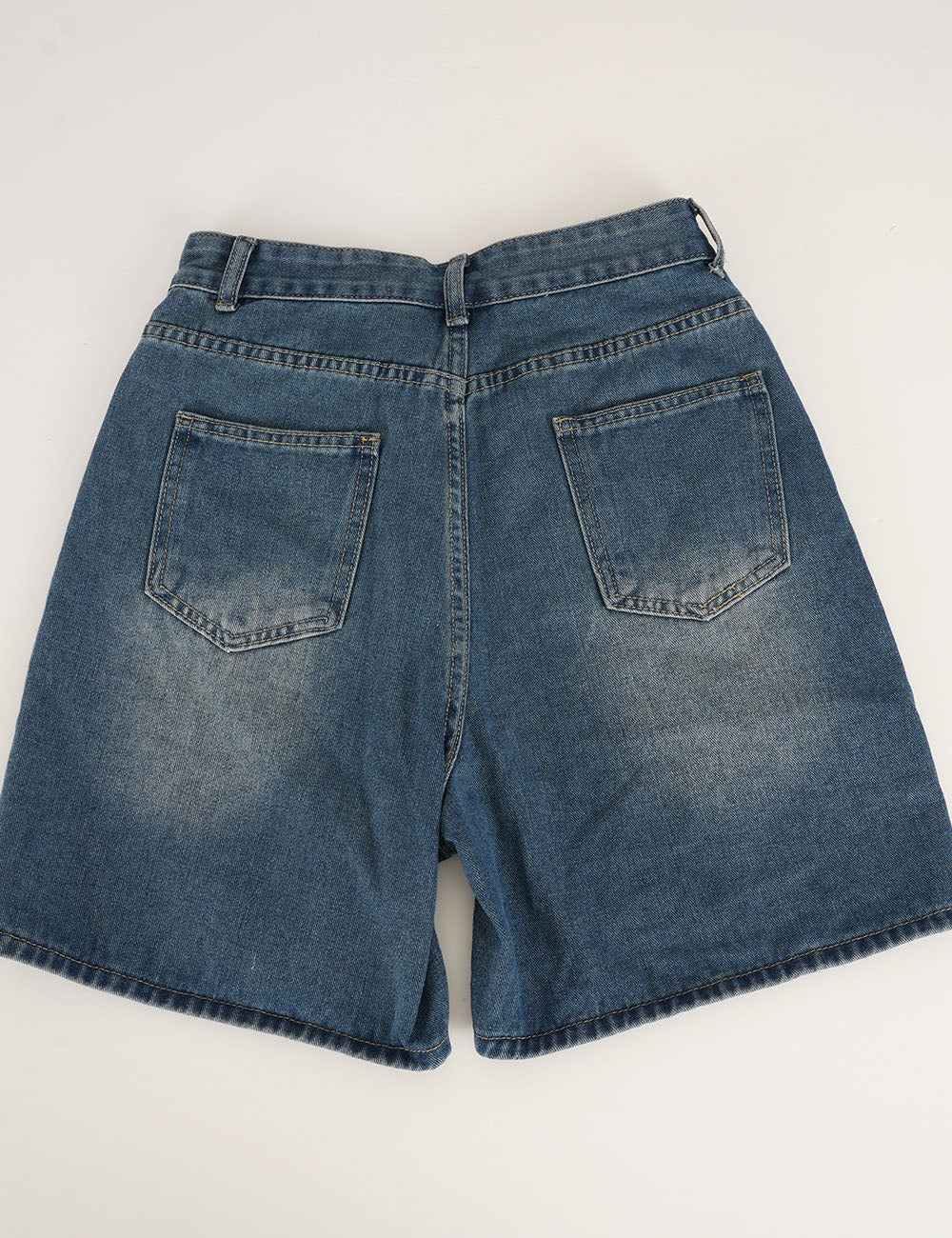 Ladies  Plaid Lace Patchwork Wide Leg Denim Shorts