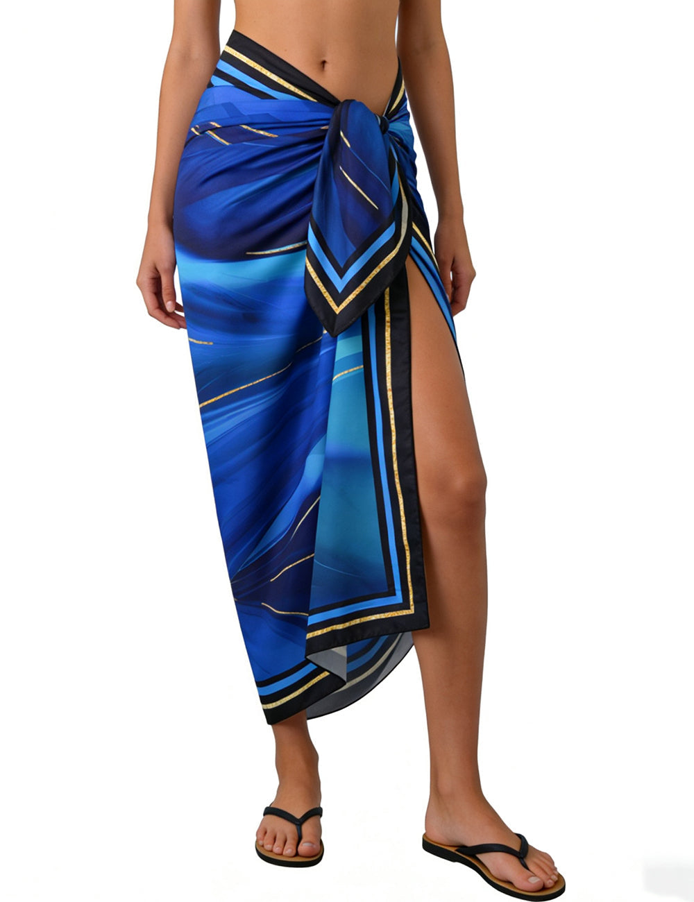 Ladies Abstract Print Beach Sarong Wrap Tie Swim Cover Up