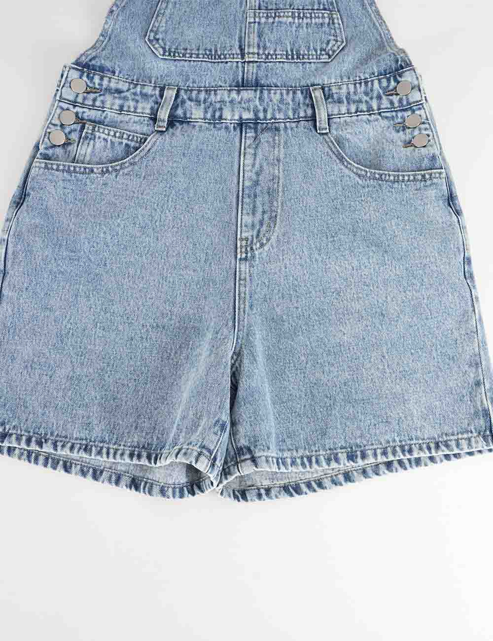 Ladies Adjustable Strap Wide Leg Denim Romper
