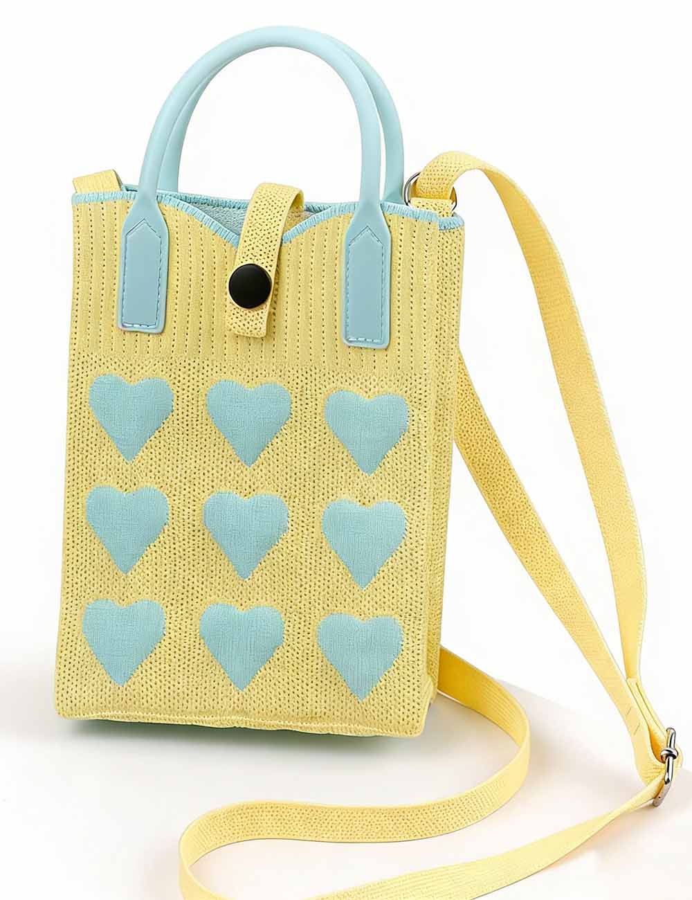 Ladies Valentine Hearts Knitted Mini Crossbody Bag