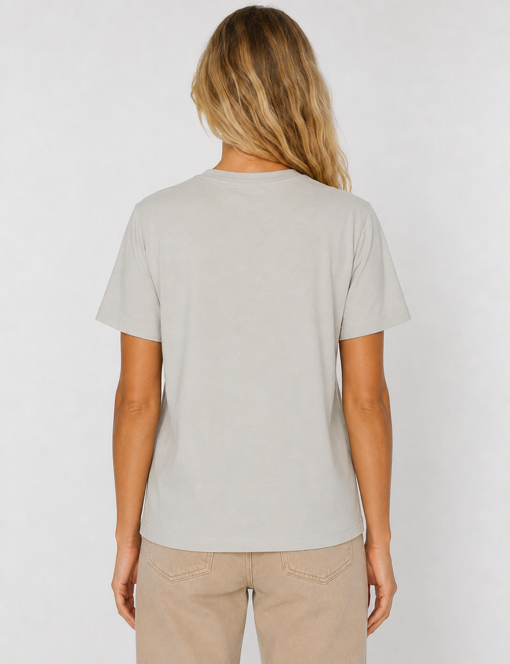 Ladies Casual Solid Round Neck Short Sleeves Basic T-Shirt