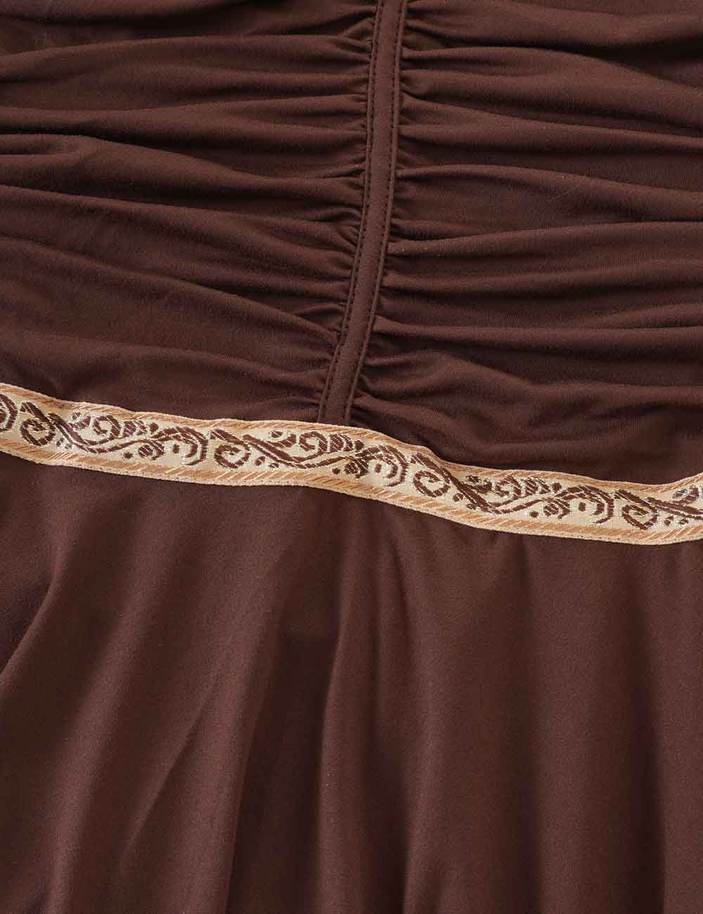 Ladies Halter Neck Ruched Contrast Trim Irregular Mini Dress