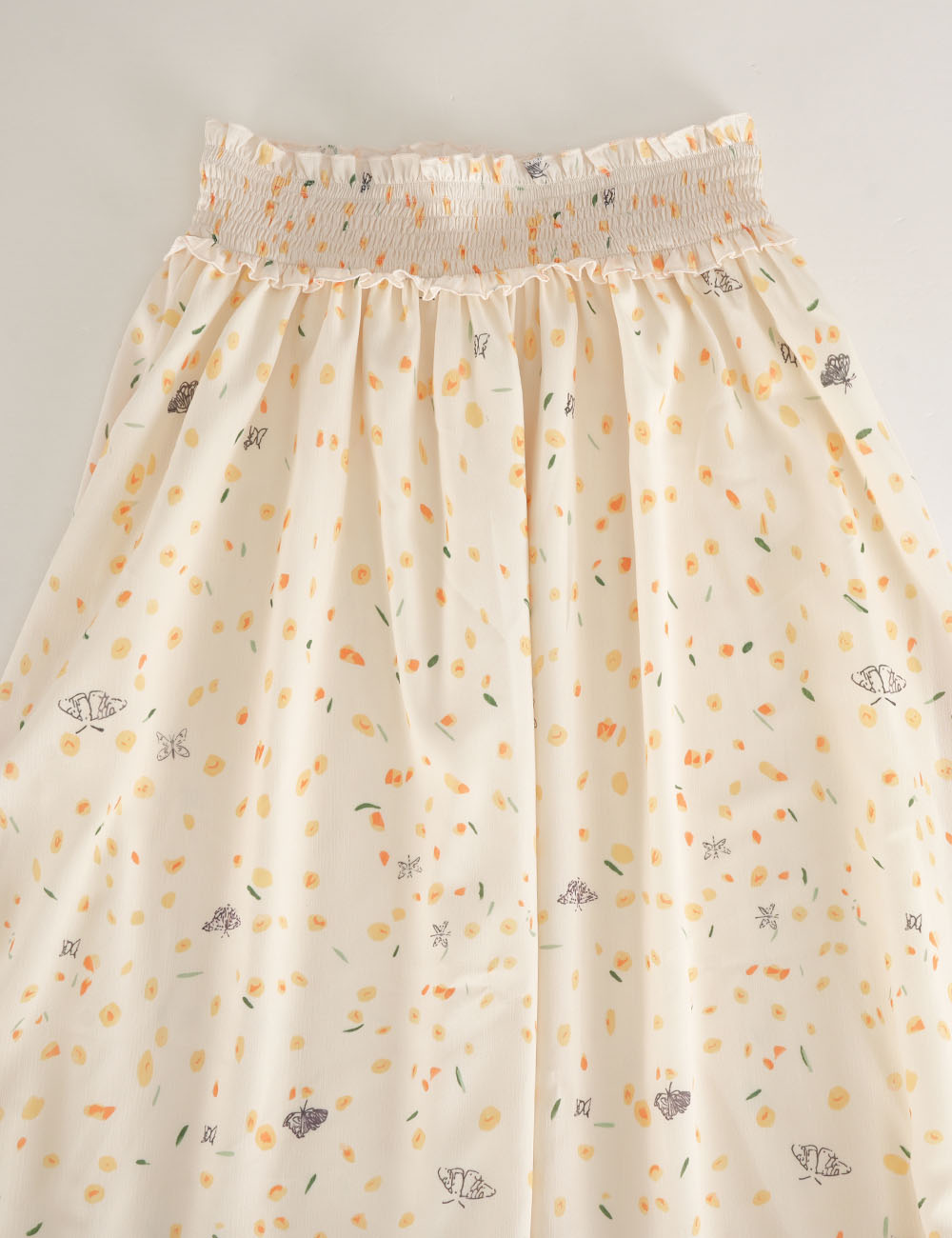 Ladies Floral Tiered Ruffle Smocked Waist Maxi Skirt