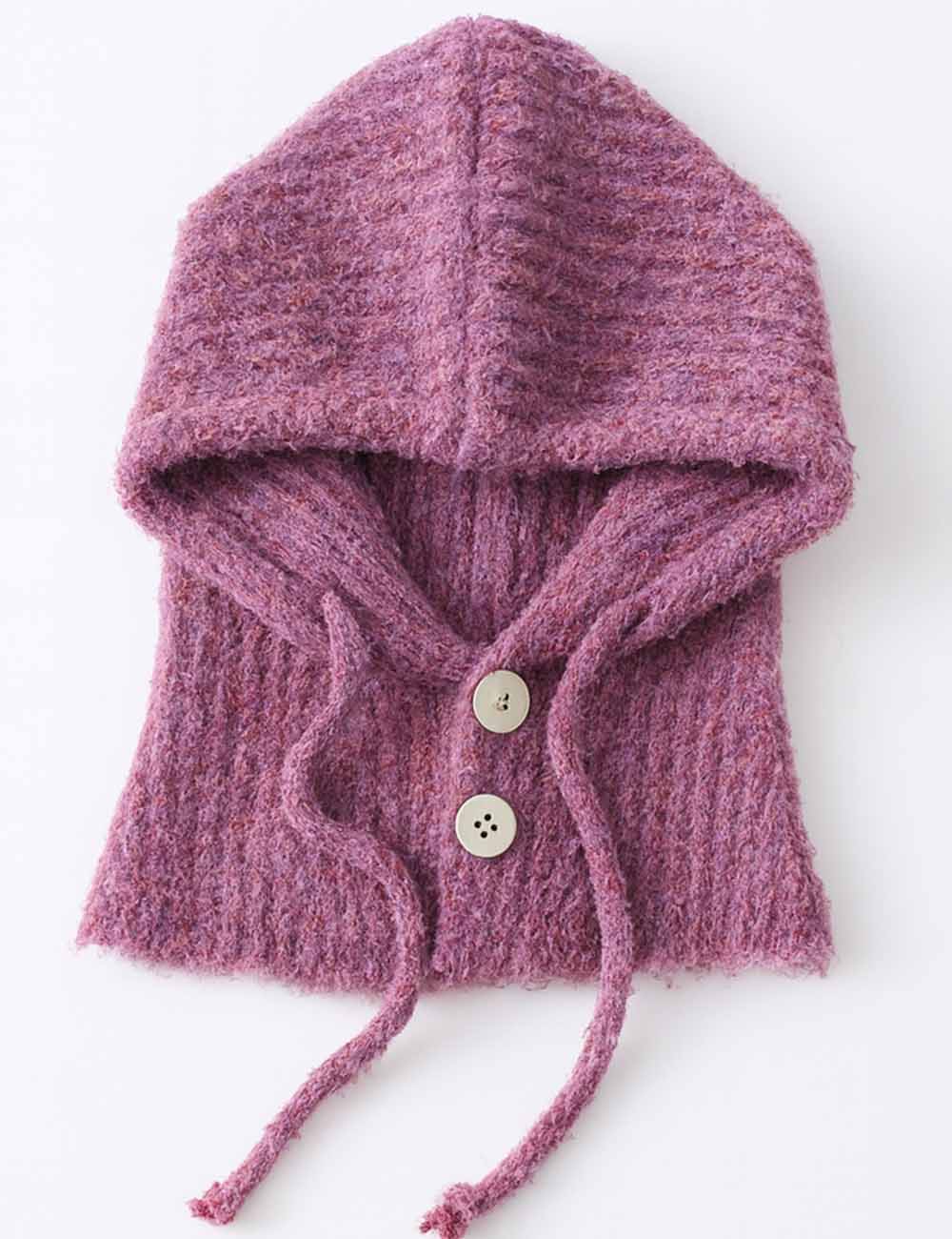 Ladies Cozy Circle Yarn One-Piece Hooded Knit Hat