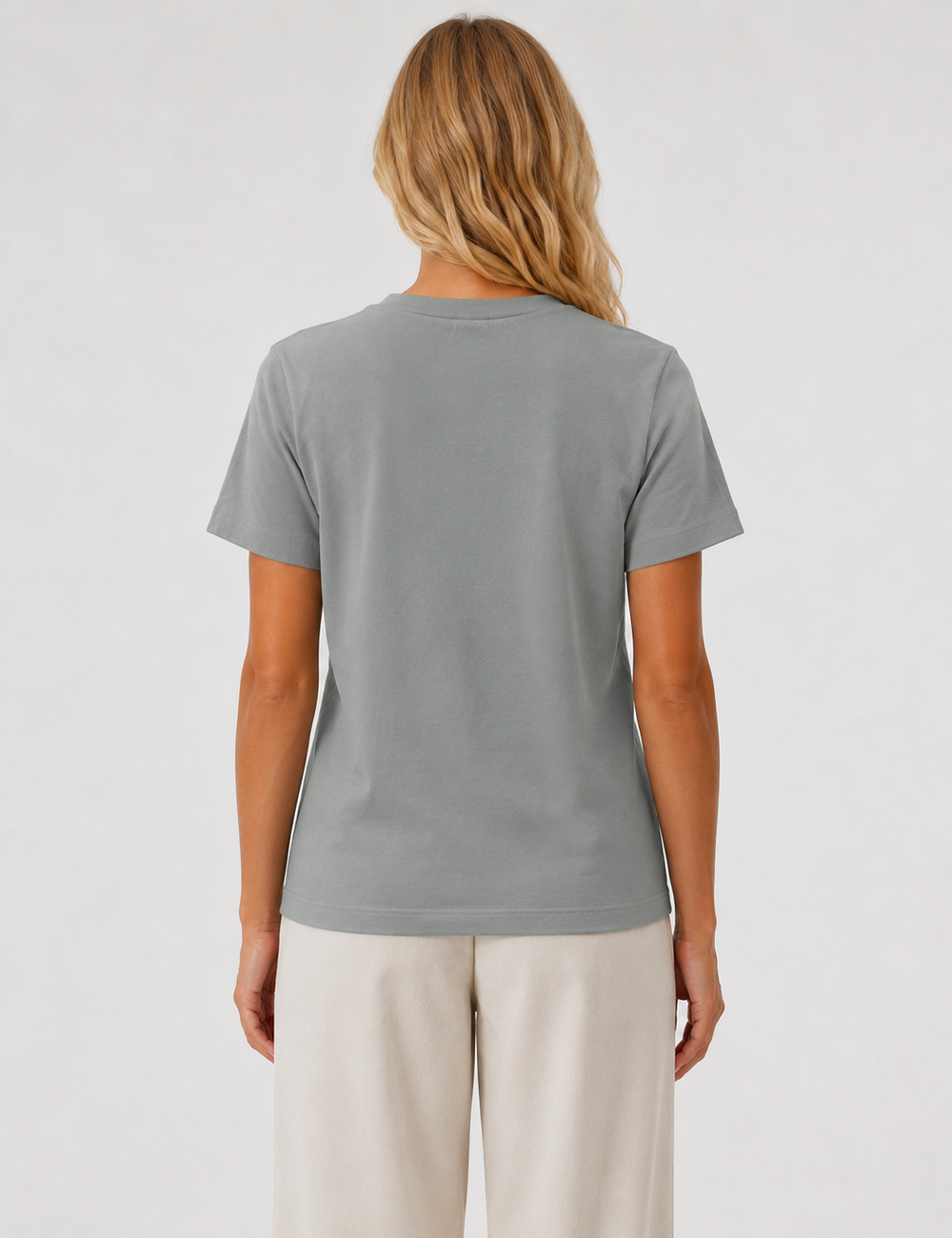 Ladies Casual Solid Round Neck Short Sleeves Basic T-Shirt