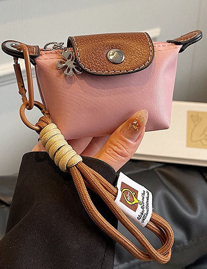Ladies Color Block Flap Mini Wallet Bag with Key Chain
