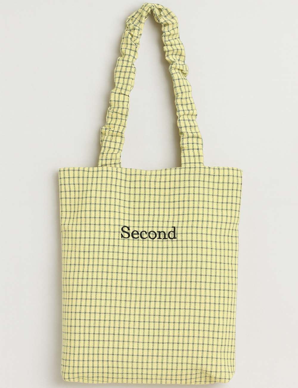 Ladies Plaid Gingham Letter Embroidery Shoulder Tote Bag