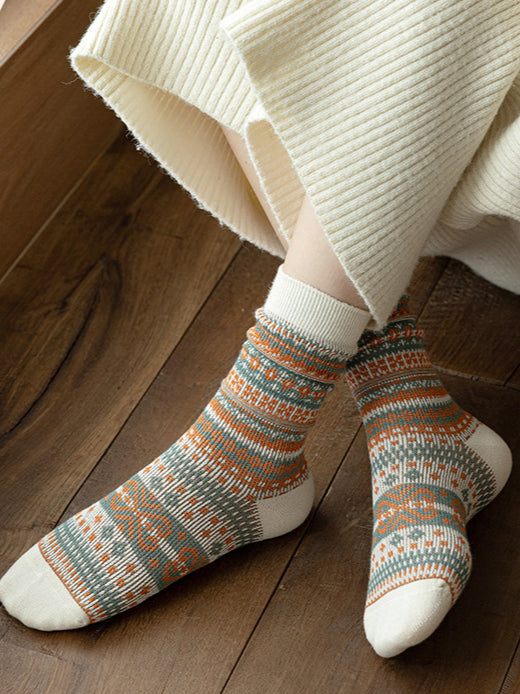 Ladies Vintage Bohemia Totem Knit Socks SKASC4177