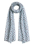 Ladies Polka Dot Color Block Chiffon Scarf