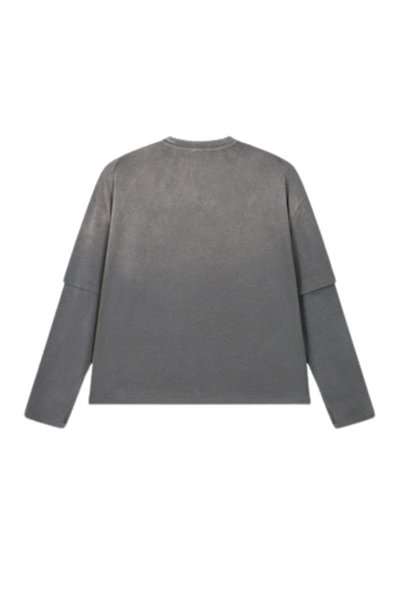 Unisex Fall Clothing Gradient Layered Long Sleeve Top