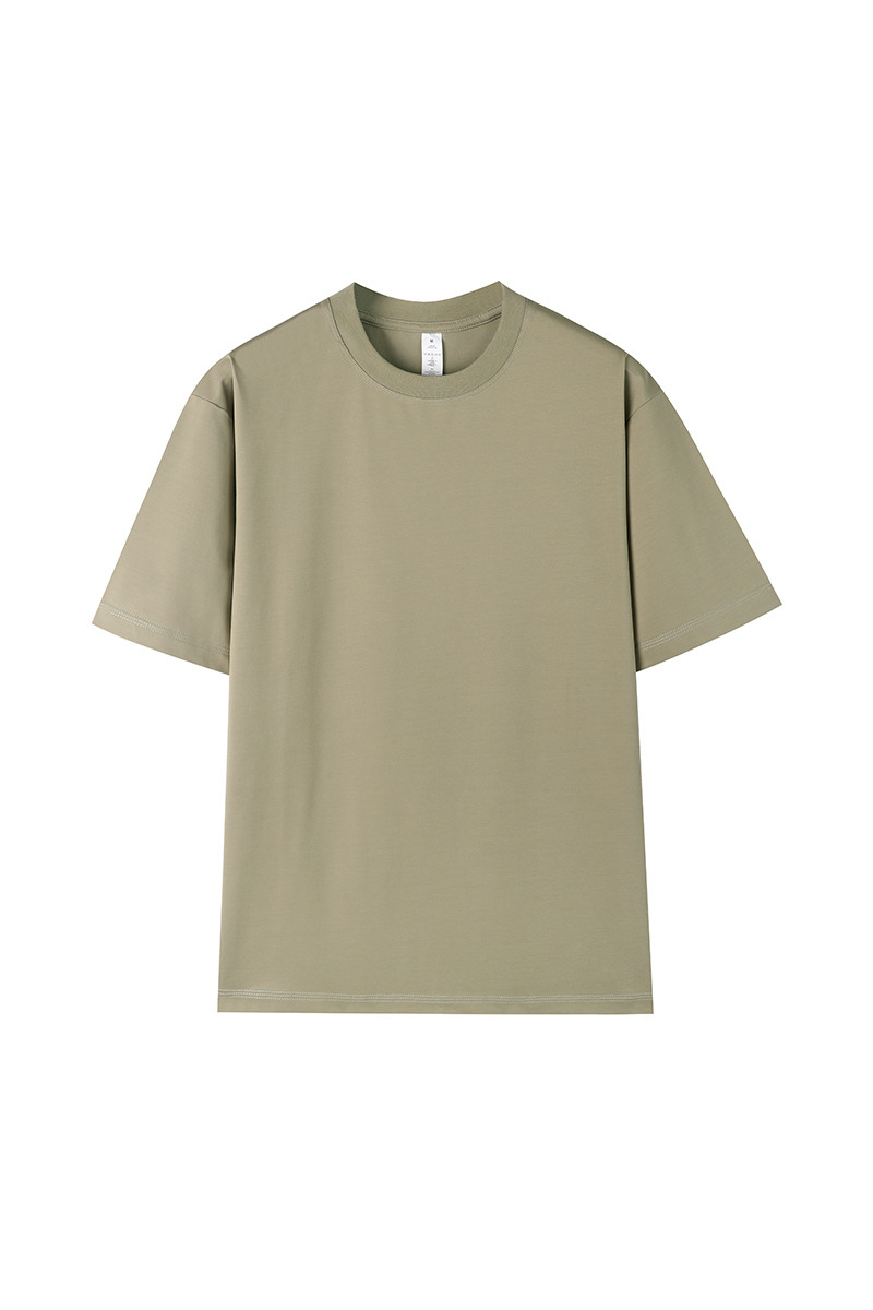 Unisex Summer 7A AntiMite Cooling 3Stitch Cotton Solid Tee