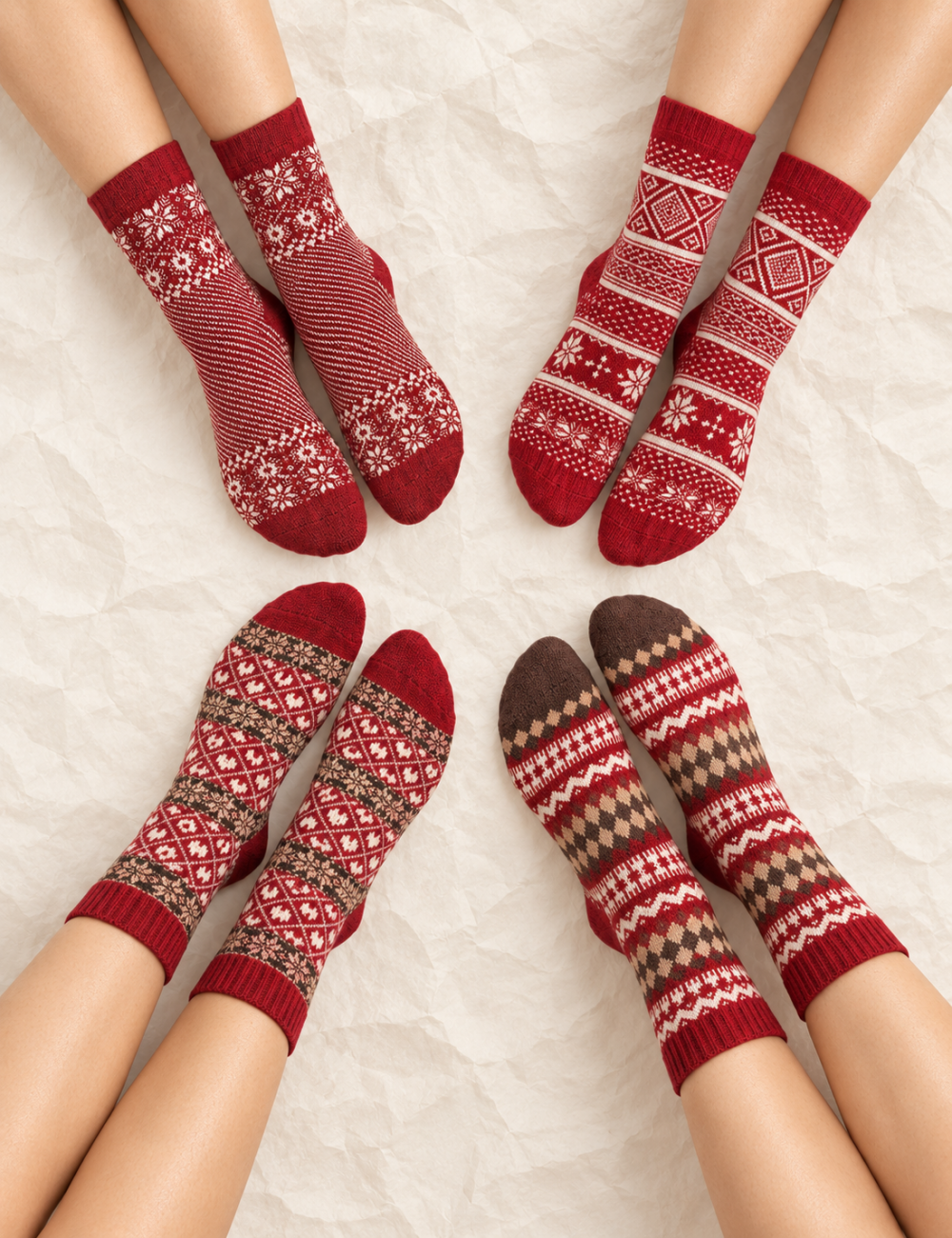 Ladies Christmas Wool Blend Thickened Mid Calf Socks