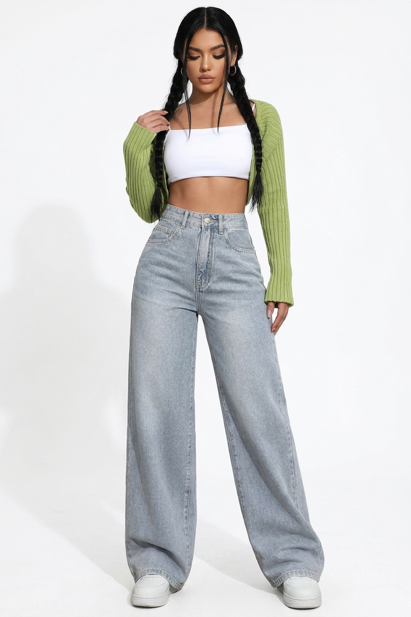 Women's Vintage Wash Loose Wide Leg Jeans