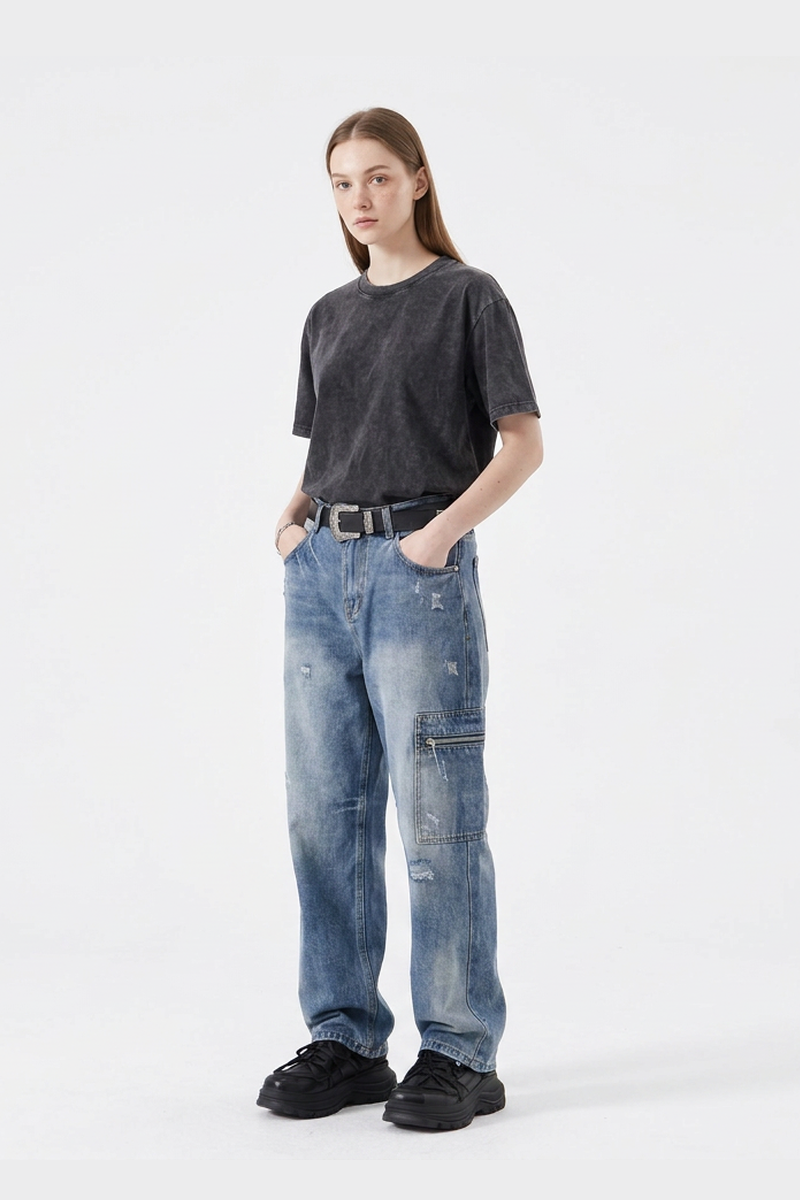 Women's High Waist Straight Leg Jeans