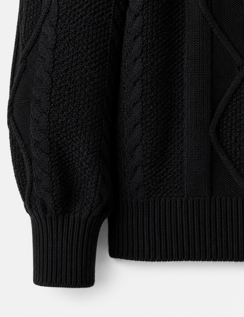 Ladies Turtleneck Cable Knit Drop Shoulder Sweater