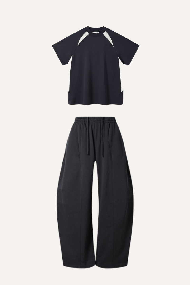 Men's Summer Outdoor Quick Dry Colorblock Cooling Tee set