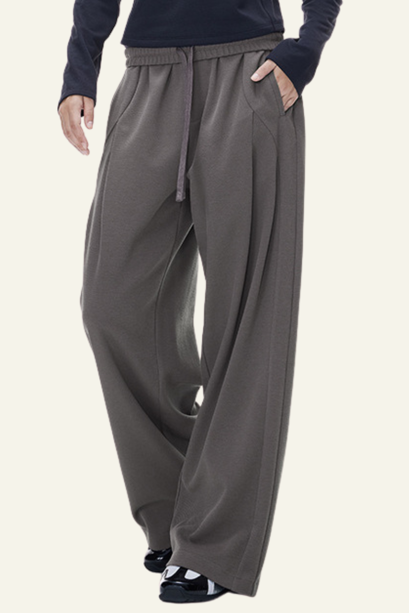 Women's Streetwear Twill Wide Leg Pants