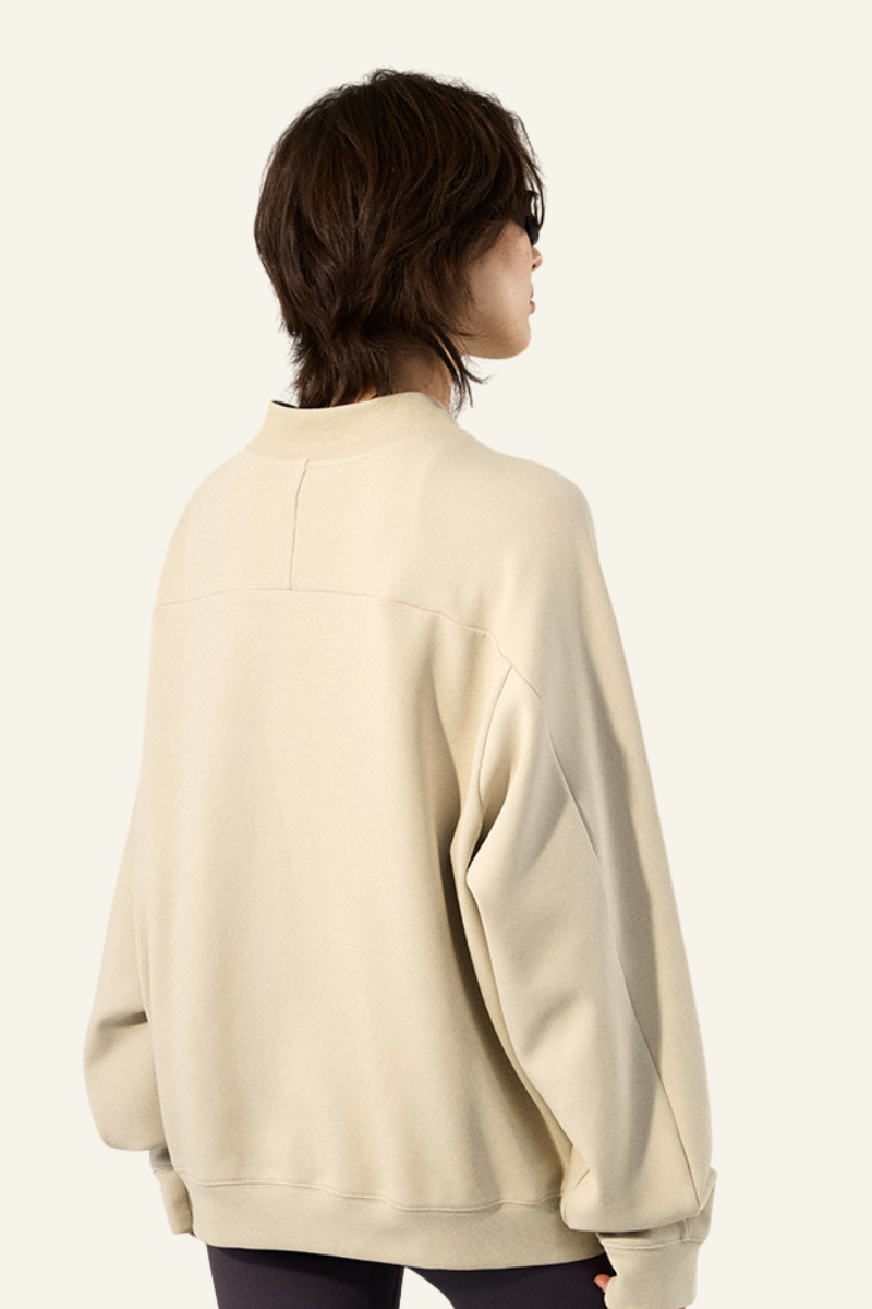 Women's Streetwear Stand Collar Half Zipper Pullover