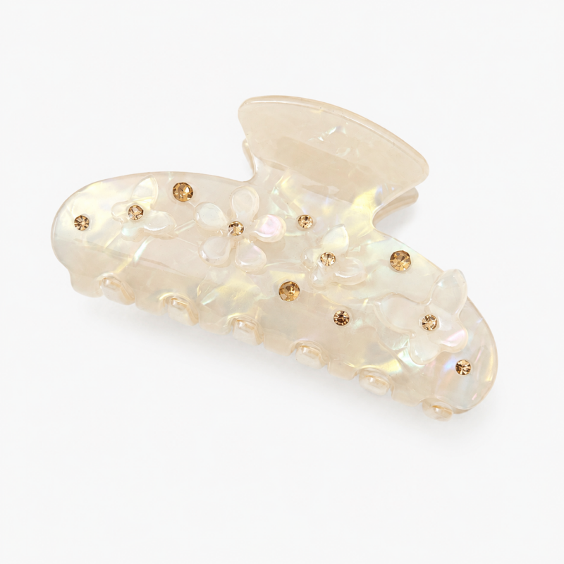Ladies 3.62'' Sparkling Floral Butterfly Rhinestone Hair Claw Clip