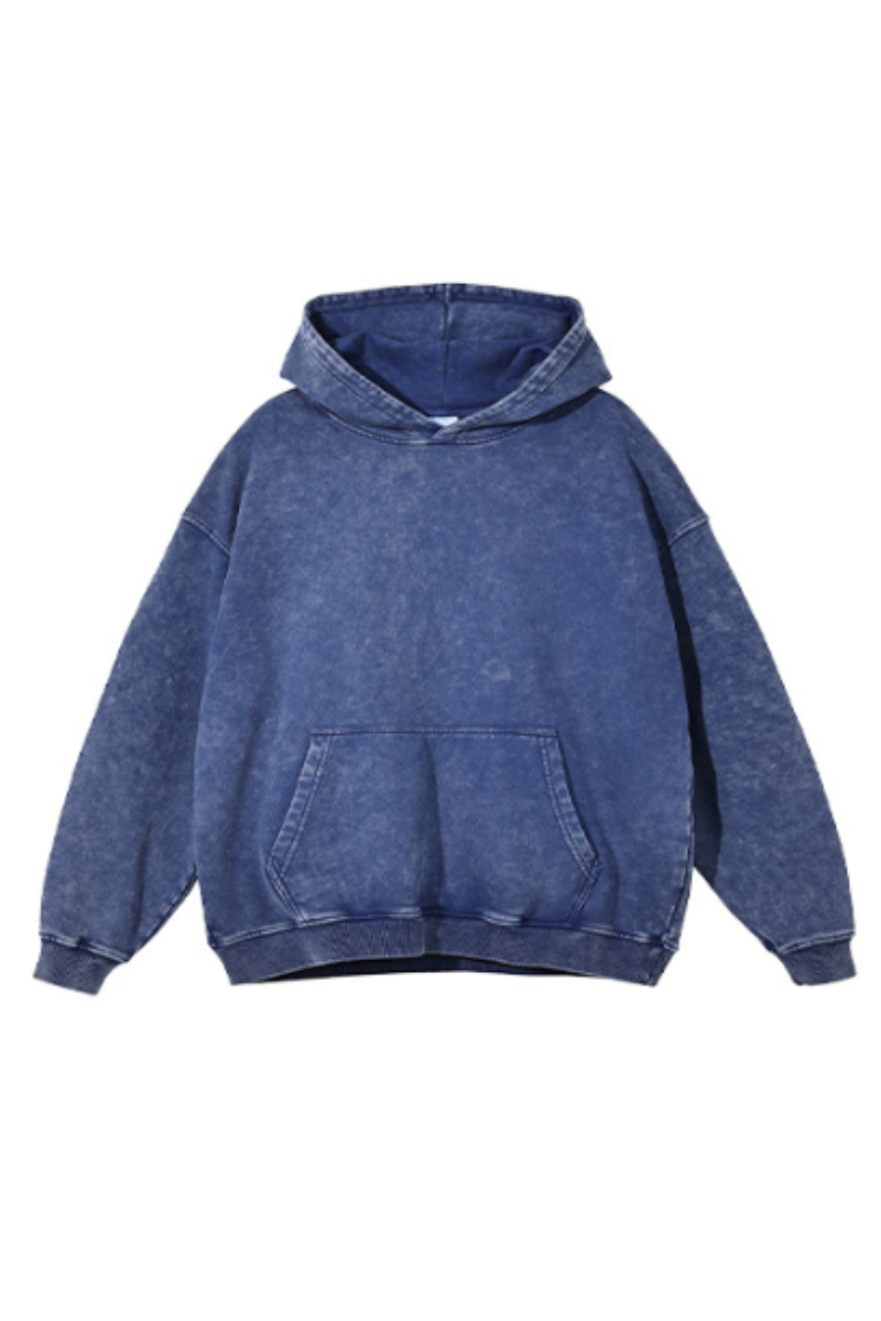 Unisex Fall Clothing 100% Cotton Wax Washed Pocket Hoodie