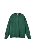 Men Spring 250G Wax Washed Oversized Long Sleeve T-Shirt