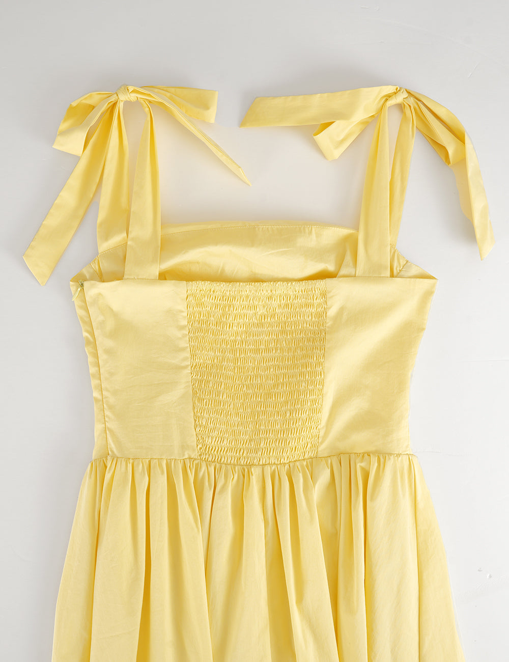 Ladies Elegant Square Neck Tie Strap Shoulder Midi Dress