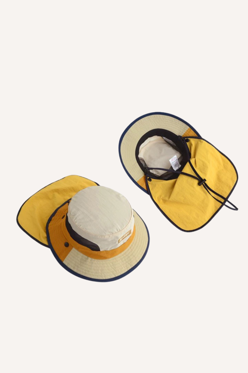 Unisex Summer Hiking UPF Mesh Bucket Hat - Detachable Flap