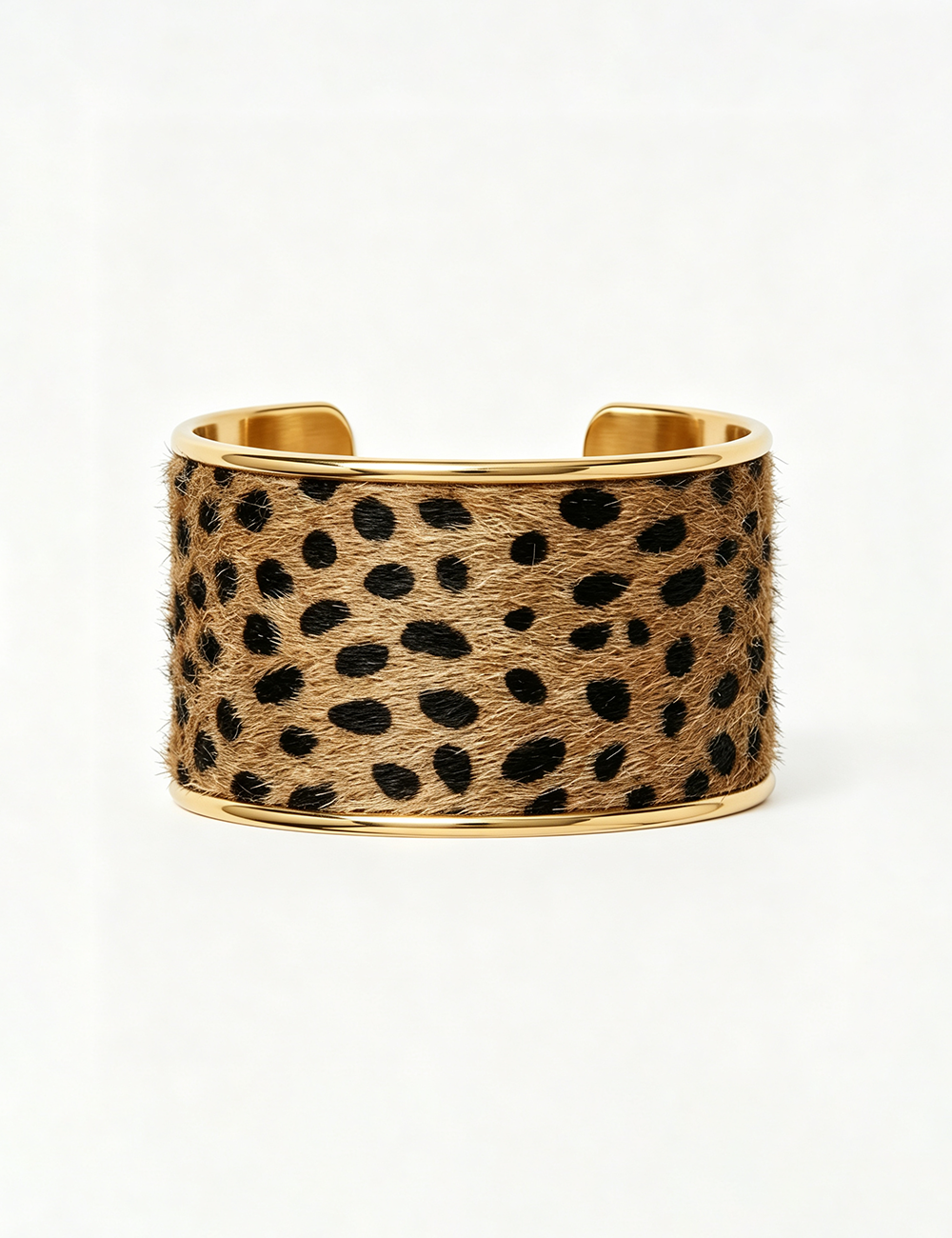 Ladies Punk Animal Print Metal Wide Cuff Bracelet