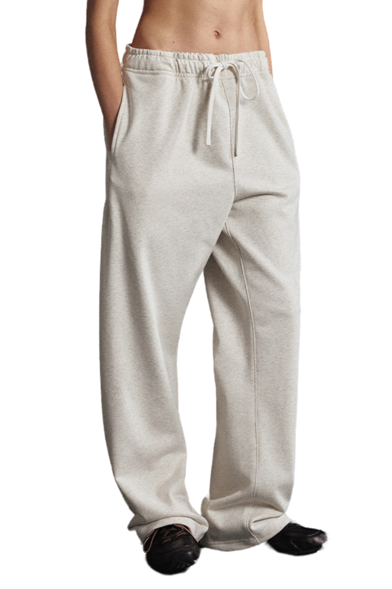Unisex Fall Clothing 450g Elastic Drawstring Straight Pants