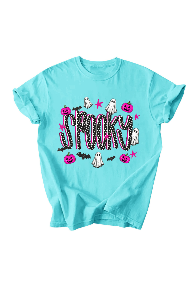 Unisex Summer Halloween Pumpkin Ghost Graphic T-Shirt