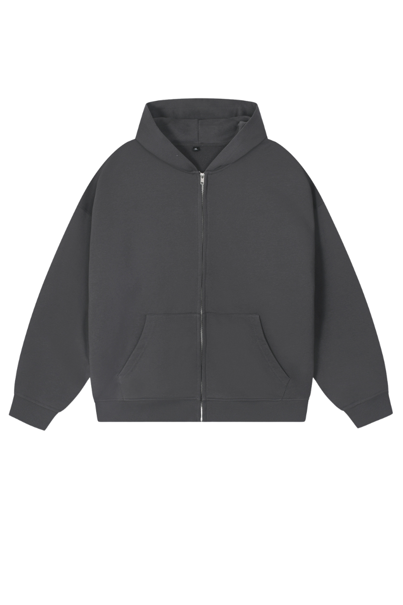 Men's Spring Summer 360g Solid Terry Zip Hoodie