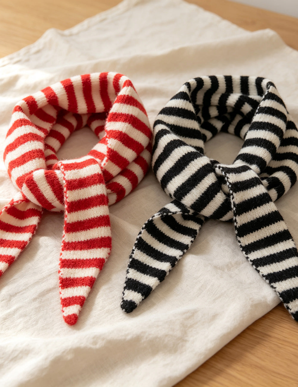 Ladies Striped Triangle Scarf