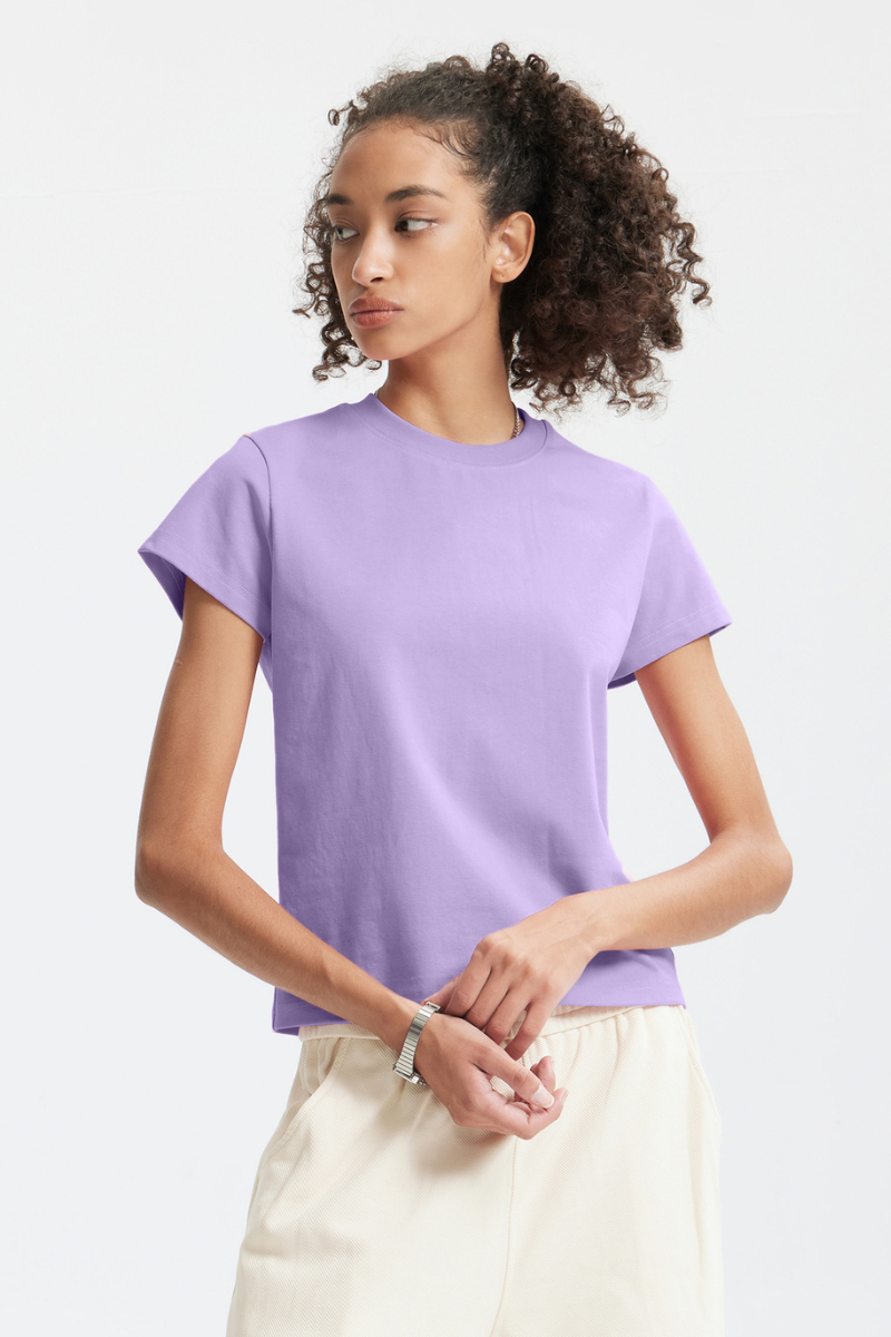 Women's Spring Summer 260g Solid Crewneck Oversized Tee