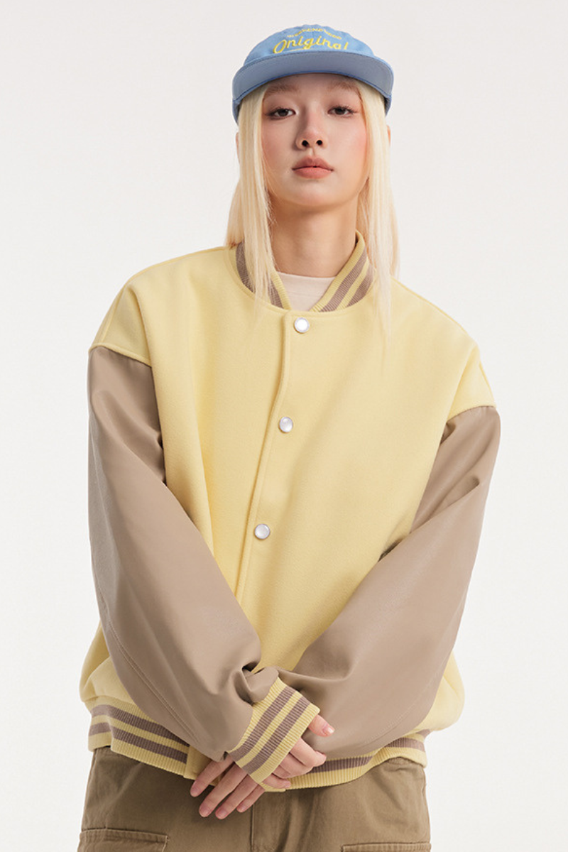 Unisex American Retro Sporty Baseball Jacket Cleanfit Loose
