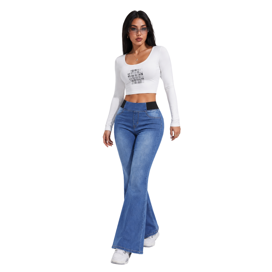 Women's High Waist Stretch Flare Jeans