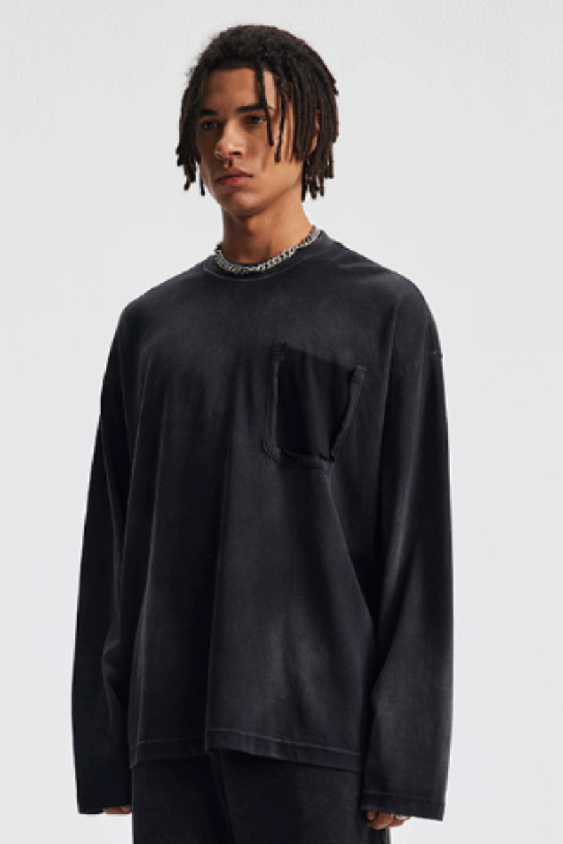 Men's Fall Clothing Cotton Gradient Long Sleeves T-shirt
