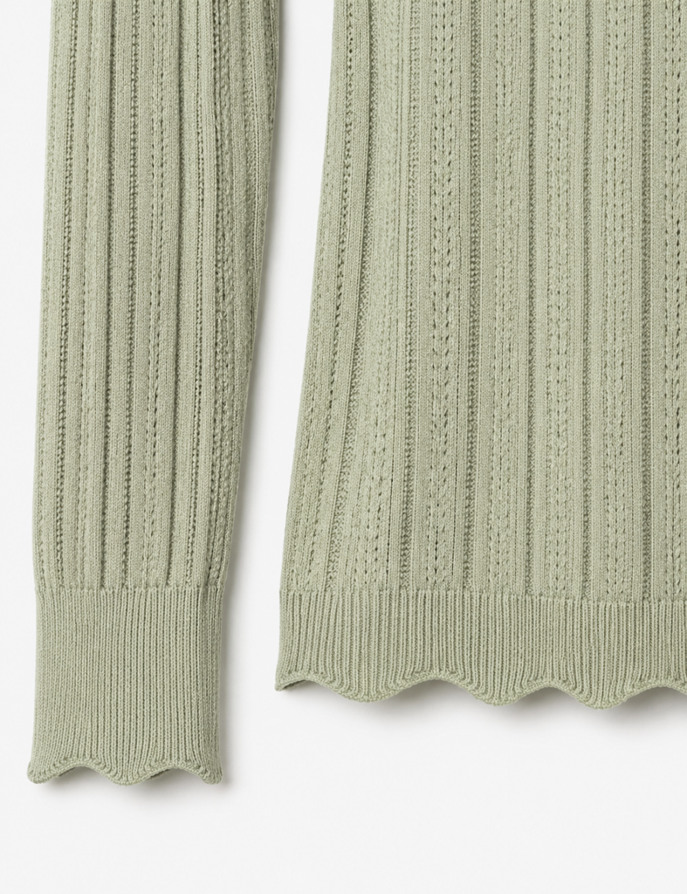 Ladies Ribbed Scoop Neck Long Sleeve Top