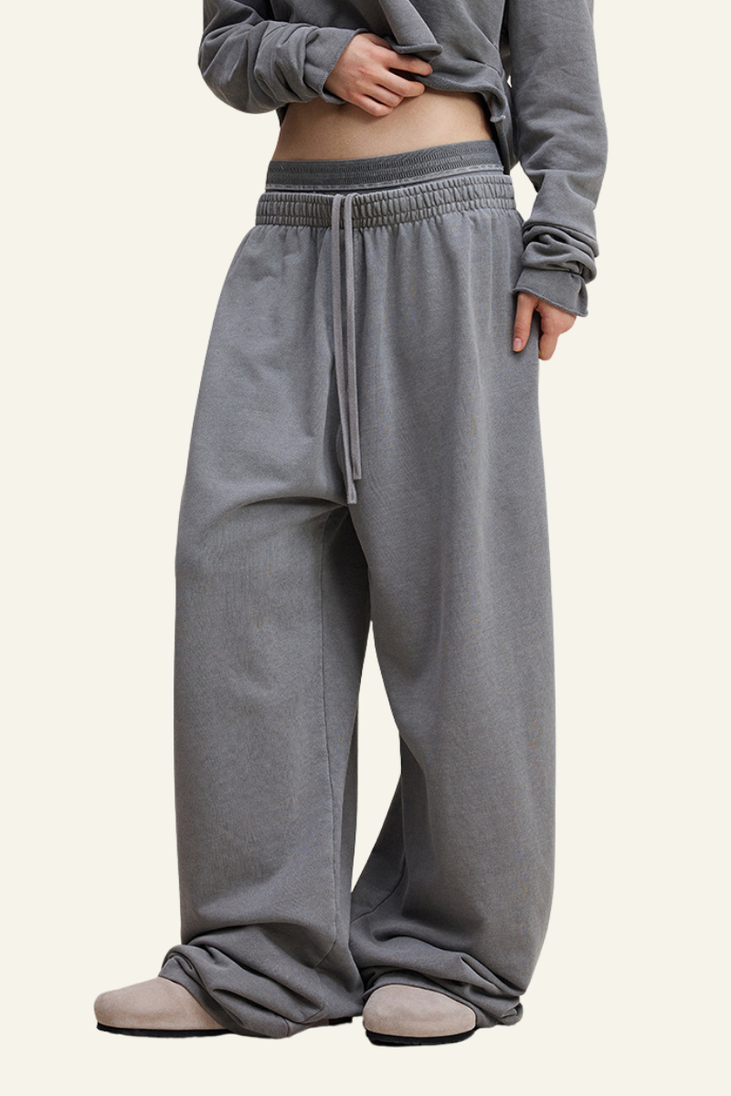 Women's Fall Clothing -Washed Cotton Straight-Leg Pants