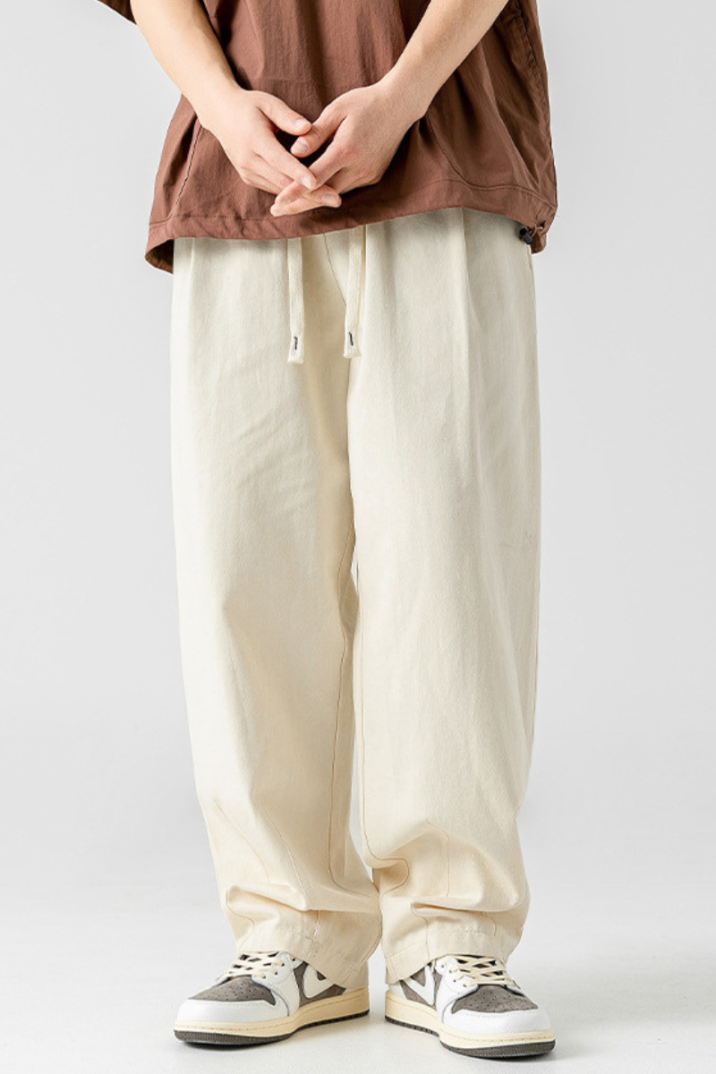 Men's Spring Japan Draped Double Pleated Fleece Pants