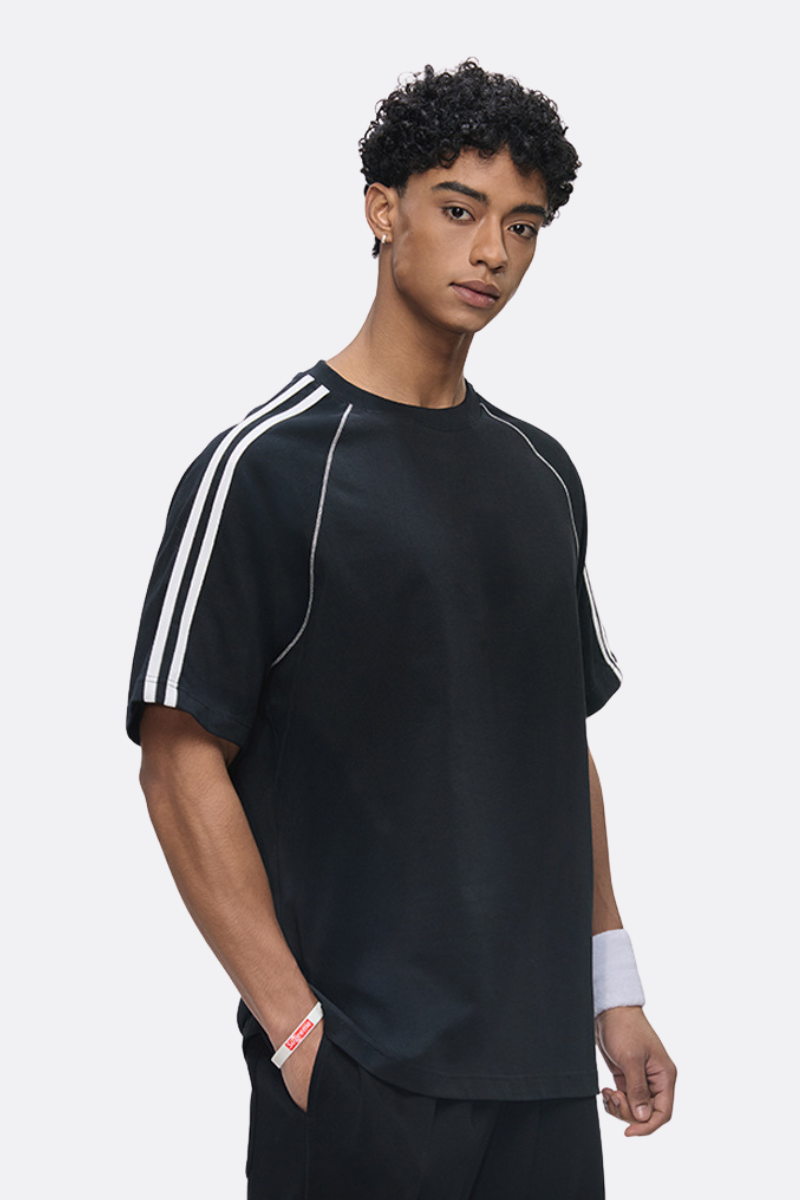 Men's Cotton Streetwear Color-blocked Patchwork T-shirt