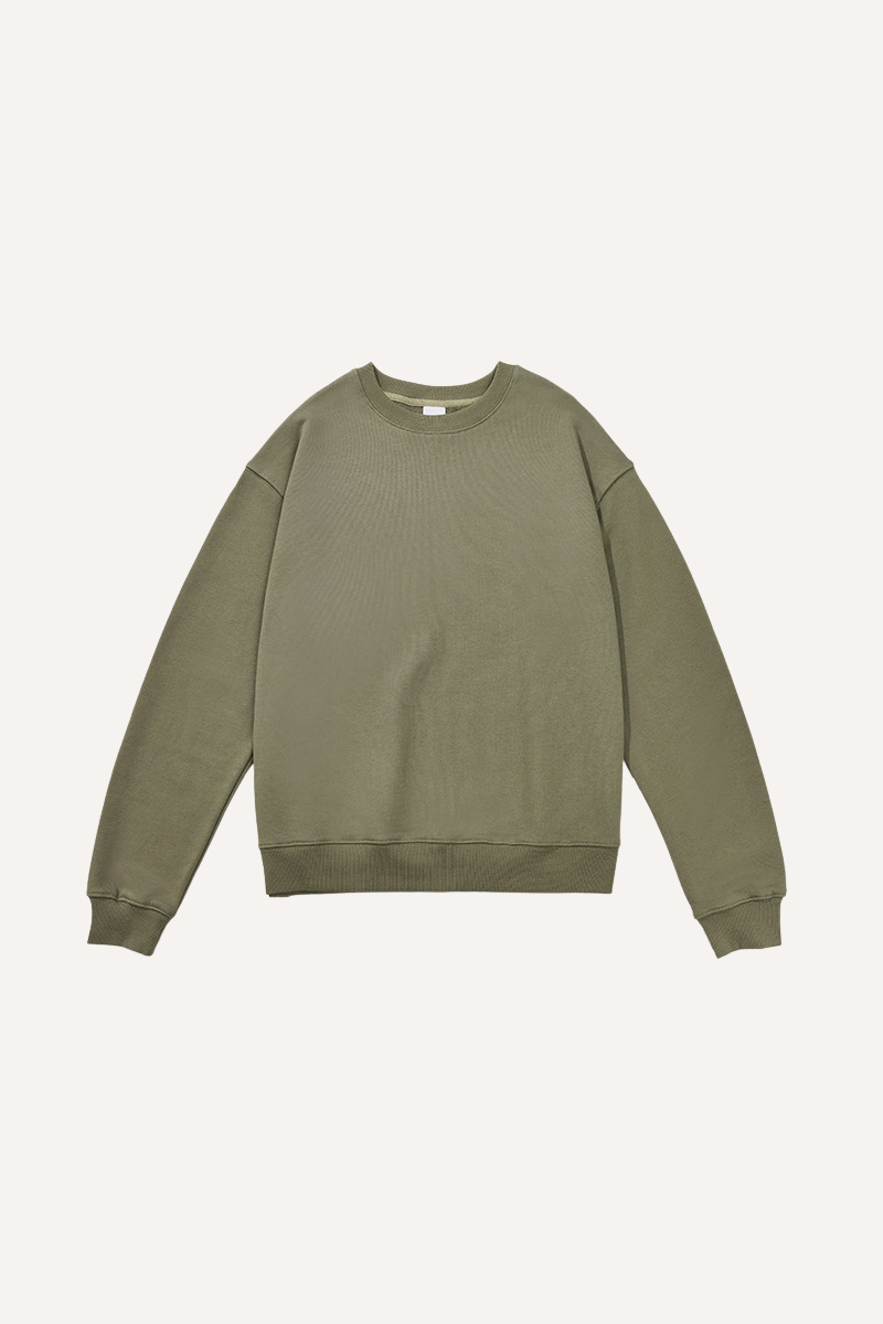 Men's Spring 380g Terry Cotton Loose Crewneck Sweatshirt