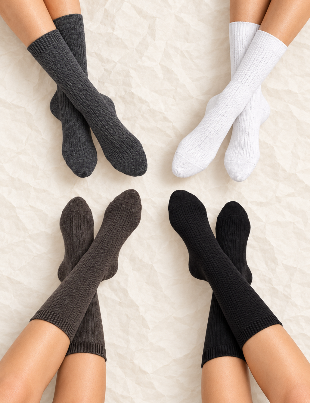 Ladies Argyle Cable Knit Knee High Socks