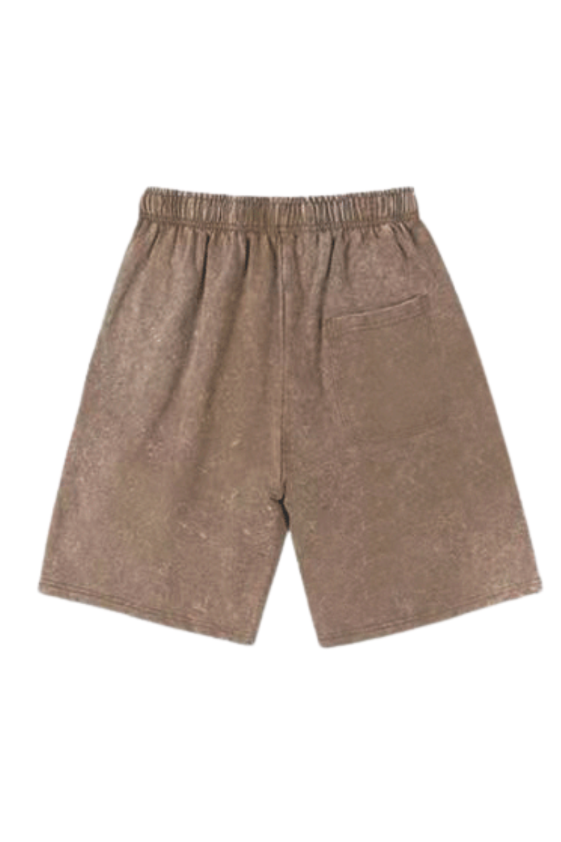 Unisex Summer 5-Inch Vintage Wax-Washed Distressed Shorts