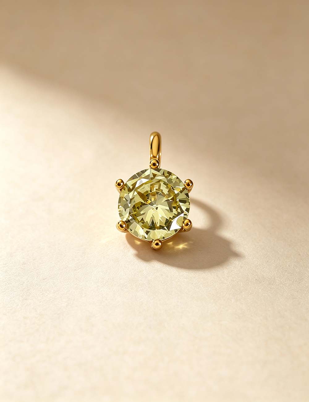 Ladies Minimalist Classic Round CZ Charm Pendant