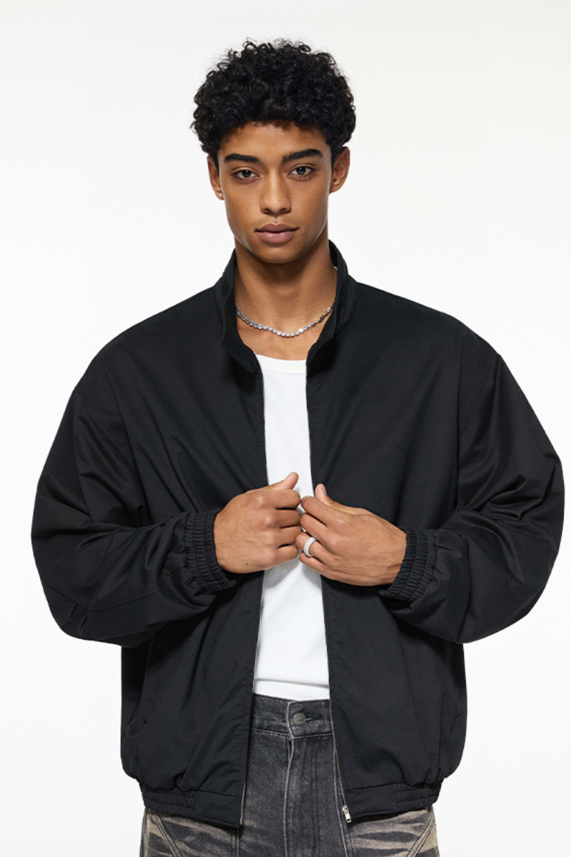 Men's Spring Summer Retro 290g Harrington Double Zip Jacket